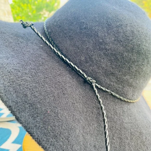 Four Buttons by San Diego Hat Co Black Floppy Wide Brim Wool Sun Hat Foldable - Picture 7 of 12